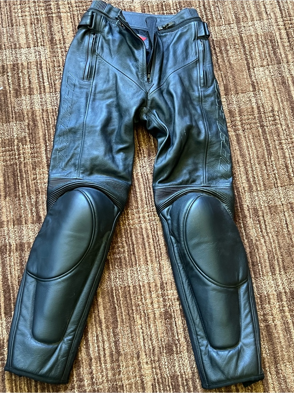 Black Leather Motorcycle Pants - Dainese